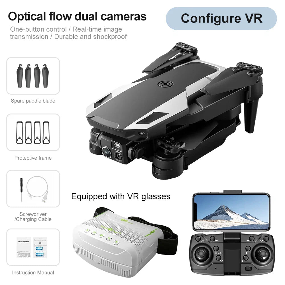 Lenovo M1 Portable Foldable Drone HD Camera Optical Flow Positioning VR Glasses Compatible RC Aerial Quadcopter