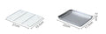 Stainless Steel Baking Pan Tray with Wire Rack Cake Baking BBQ Pan Tray Plate Oven Brownie Rack Cooking Roasting Grilling Tool