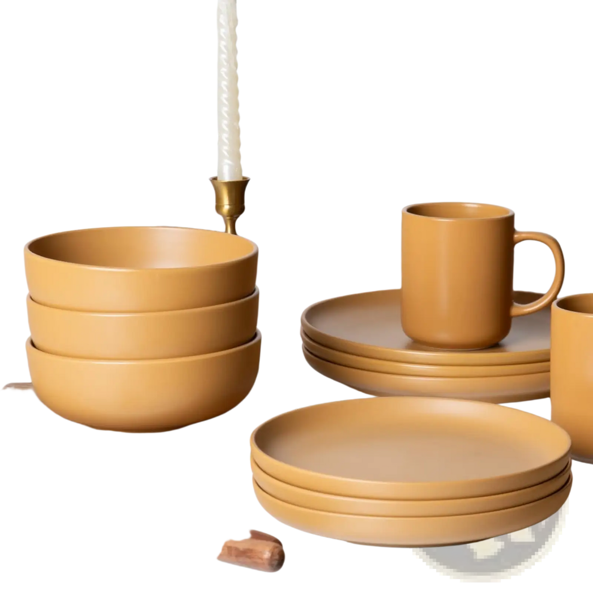 12-Piece Stoneware Dinnerware Sets With Mugs  Microwave & Dishwasher Safe Non-Toxic Dinner Plates Bowls Set  Stackable Matte Glaze Kitchenware For 3