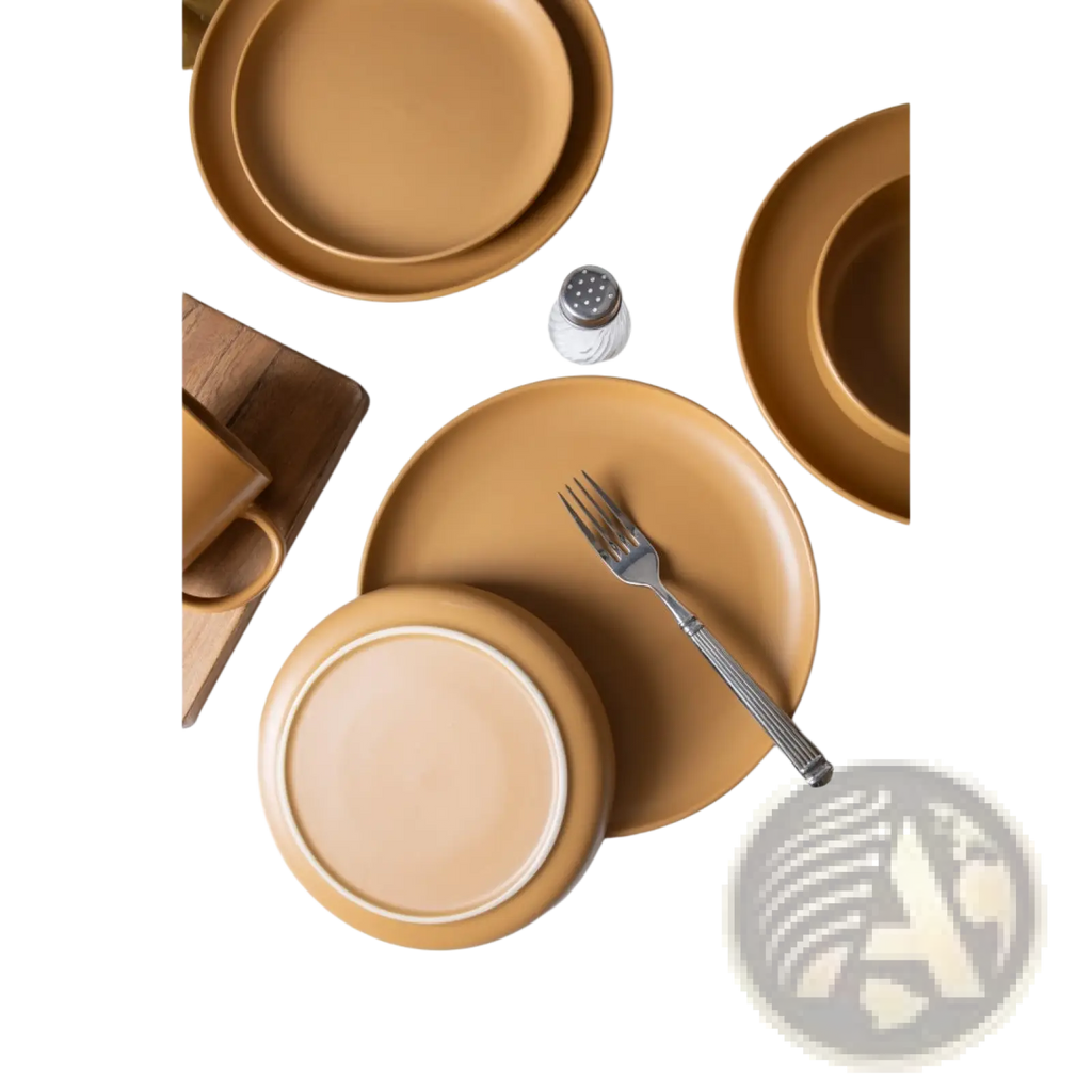 12-Piece Stoneware Dinnerware Sets With Mugs  Microwave & Dishwasher Safe Non-Toxic Dinner Plates Bowls Set  Stackable Matte Glaze Kitchenware For 3