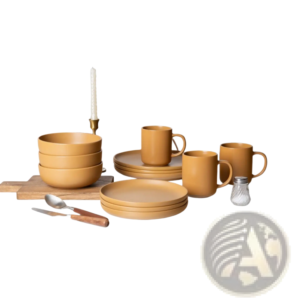 12-Piece Stoneware Dinnerware Sets With Mugs  Microwave & Dishwasher Safe Non-Toxic Dinner Plates Bowls Set  Stackable Matte Glaze Kitchenware For 3