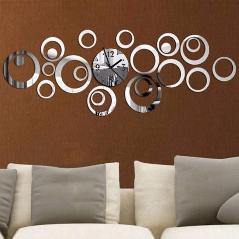 Wall Clock 3D Quartz Acrylic Mirror Acrylic Bubble Circle Mute Stylish and Interesting Decorative Wall Clock Creative Decoration Gift Modern Watch Living Room Decoration